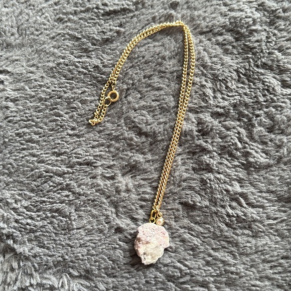 Handcrafted Gold Amethyst Pendant 16” Necklace - Picture 4 of 4